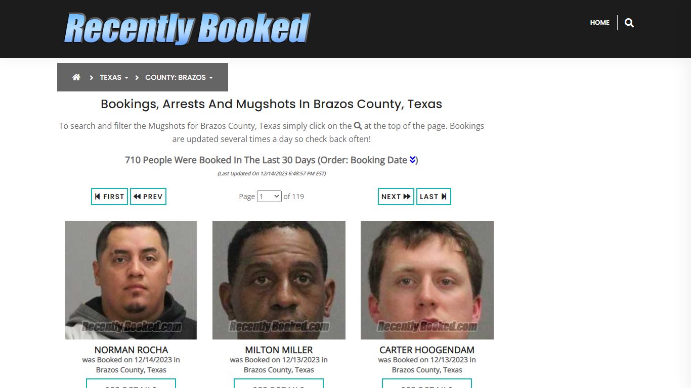 Recent bookings, Arrests, Mugshots in Brazos County, Texas